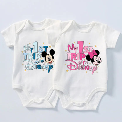 Neue Ankunft Baby Kleidung My 1st Trip Disney Baby Bodys 100% Baumwolle Sommer Baby Jungen Mädchen Strampler.
