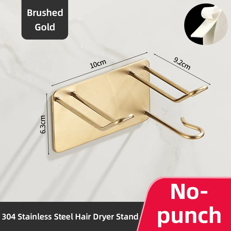 304 Edelstahl Haartrockner Rack hochwertige Bad Haartrockner Halter Wand selbst klebend ohne Stanzen wb8451