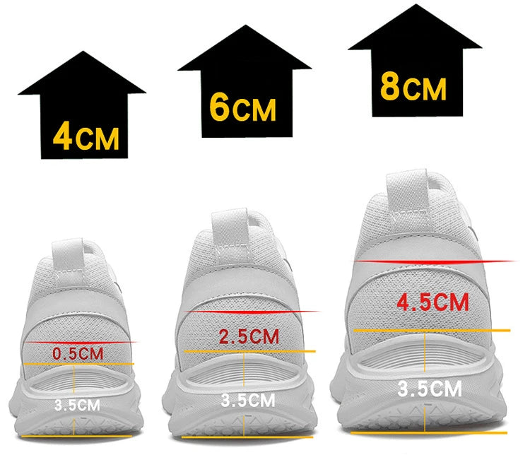 Men Elevator Shoes Height Increase Sneakers Shoes for Men 10cm Sports Casual Shoes Invisible Inner Heightening Shoes for Men 8cm.