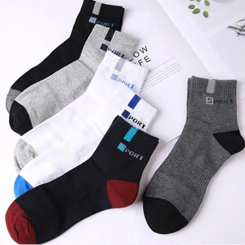 10/5/3pairs Breathable Con Sports Stockings Men Bamboo Fiber Autumn and Winter Men Socks Sweat Absorption Deodorant Business Sox.