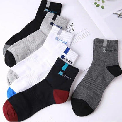 10/5/3pairs Breathable Con Sports Stockings Men Bamboo Fiber Autumn and Winter Men Socks Sweat Absorption Deodorant Business Sox.