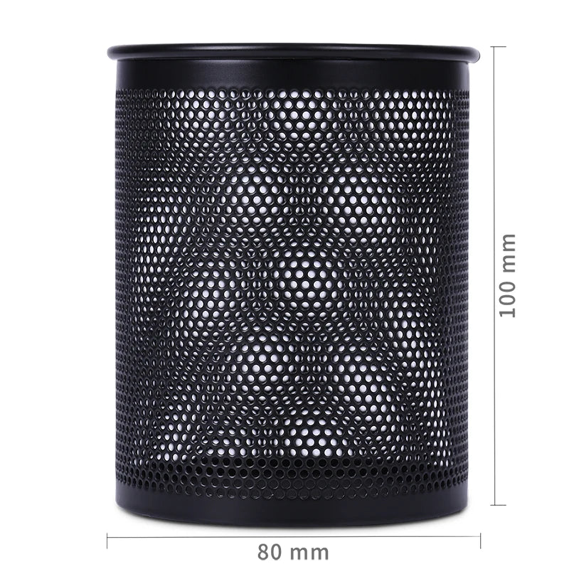 Deli Bleistifthalter für Büro, Schreibtisch, Metallgeflecht, quadratisch, rund, für Stifte, Topf, Tasse, Behälter, Organizer, langlebiges Federmäppchen.