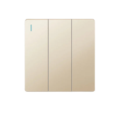 UK Standard 13A Gold USB Stecker Wandsteckdose Lichtschalter, 220V Universal 6-Loch-Doppelsteckdose mit 2,1A USB-Ladeanschluss