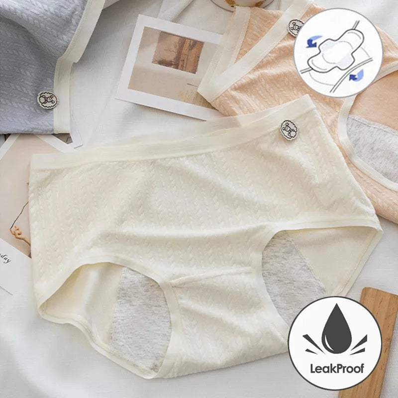 Panties for Menstruation Cotton Menstrual Panties Mid Waist Period Underwear Culotte Menstruelle Leak Proof Bragas Menstruales.