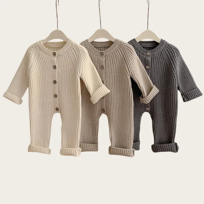 Herbst Neugeborene Kurze Infant Mädchen Jungen Ein Stück Kleidung Stricken Strampler Solide Baby Jungen Overall Verdicken Strickwaren Outfits.