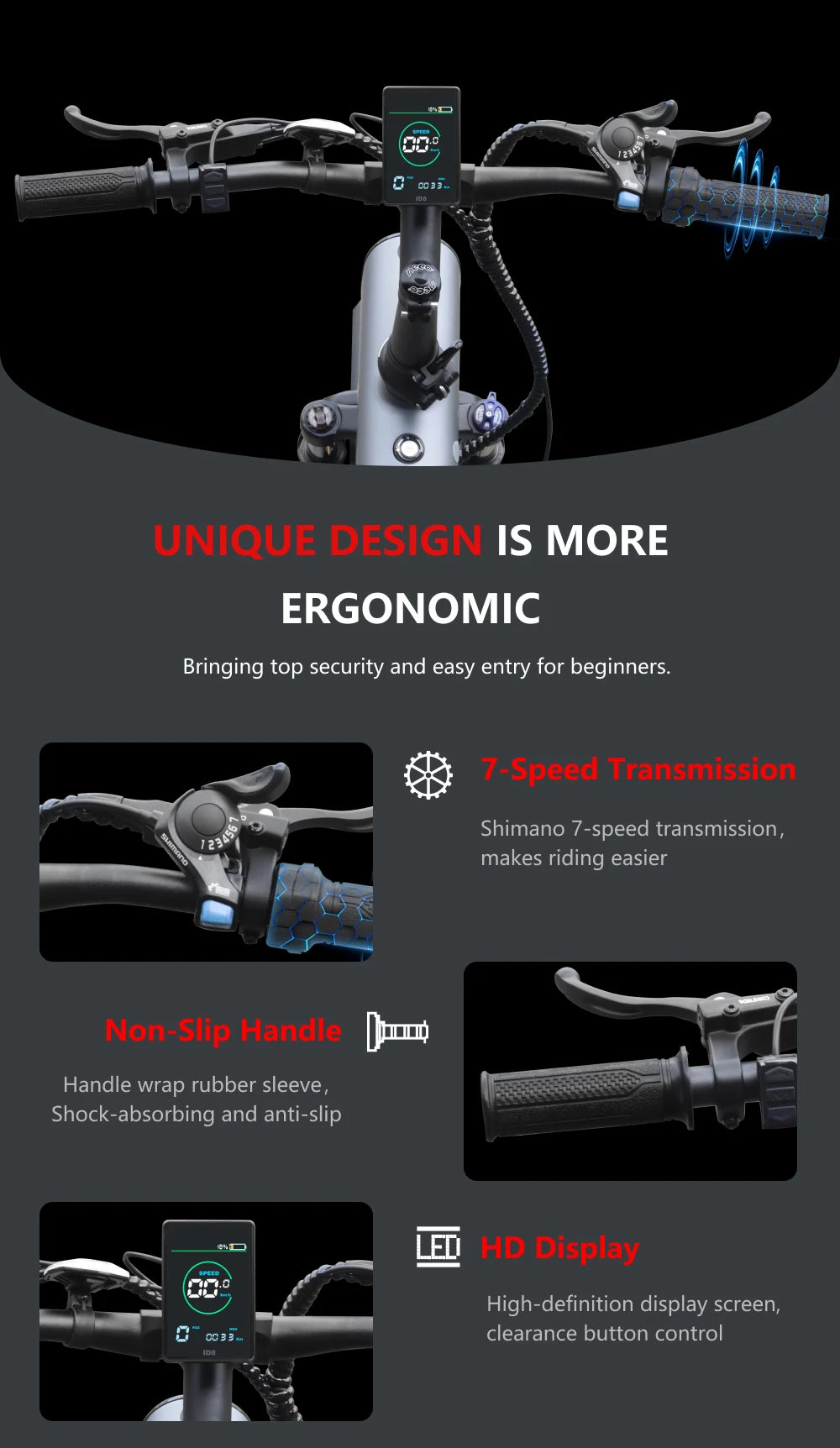 HUANCI Q3 Mountain Electric bicycle 2000W 60KM/H removable battery electric bike 48V 20AH Ebike 20Inch fat tire Off-Road e bike.