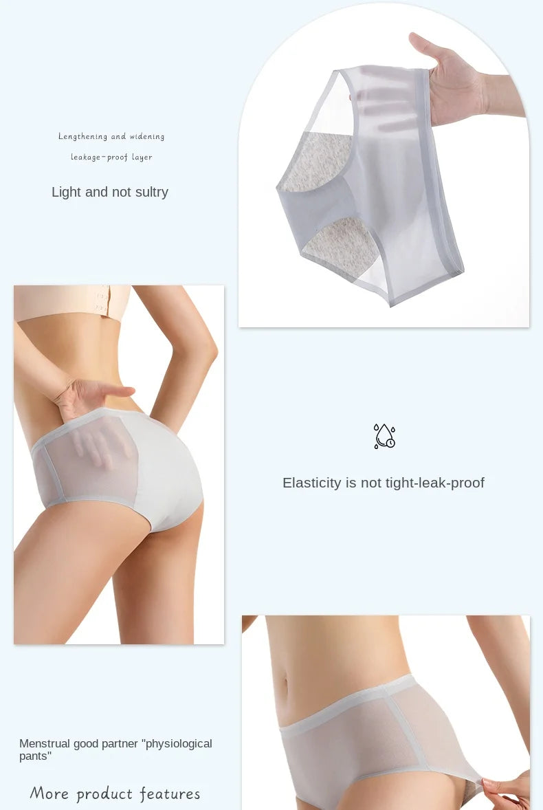 Menstrual Panties for Women Leak Proof Briefs Cotton Lingerie Absorbency Comfortable Physiological Underwear Period Underpants.