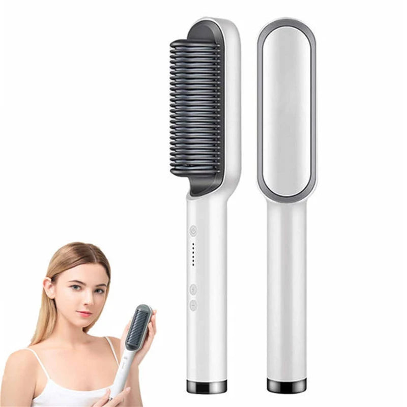 Hot Selling Professional Straight Hair Comb Portable Ceramic Coating Straight Hair Brush Salon Women'S Styling Tool.