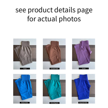 TKITK Solid Leggings Women Seamless Sports  Scrunch Bum Tights cycling shark pants Yoga shorts Gym navigation nv Workout wear.