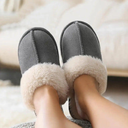 Evshine Women Plush Cotton Slippers Winter Indoor Warm Soft House Slipper Comfort Memory Foam Slides Outdoor Fur Fuzzy Flat Shoe