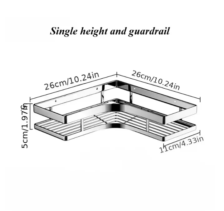 An der Wand montierter Badezimmerregal-Organizer mit verdicktem Eisen-Dreiecksrahmen, Küchen-Eckregal