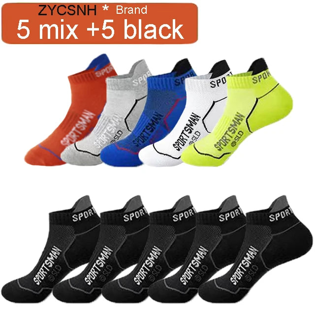 5/10Pairs High Quality Men Ankle Socks Breathable Sports Socks Mesh Casual Athletic Summer Thin Cut Short Sokken Size 38-44.