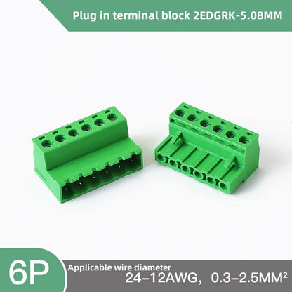 2EDGRK 5,08 mm Header Socket Plug-IN Terminal Blocks Schraubtyp PCB Male Connectors 2P -24P.