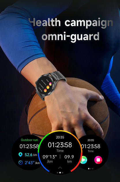 2025New Micro Physical Examination Blood Lipids Uric Acid Blood Pressure Smart Watch ECG+PPG Clock Bluetooth Call Smartwatch Men