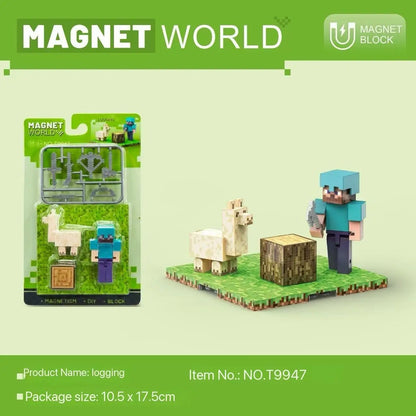 Magnetic Block Magnetic Cubes Set Building Toys Build Mine Magnet World  for Boys Girls  Montessori Sensory.