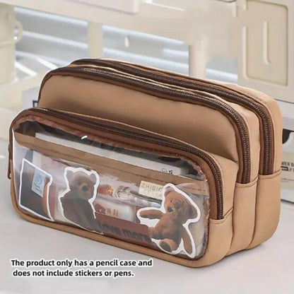 Chic Einfarbig Bleistift Fall Koreanische Einfachheit Transparent Stift Tasche Große Kapazität Organizer Tasche Schule Liefert Schreibwaren tasche