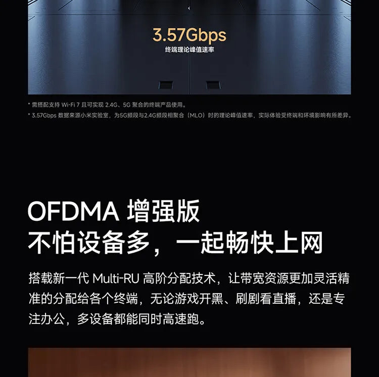 Xiaomi Router BE6500 Wi-Fi 7 4-Core 2.5G Ethernet Port lOT Intelligent Linkage Mesh Networking MLO Dual Bands Mijia APP Control.