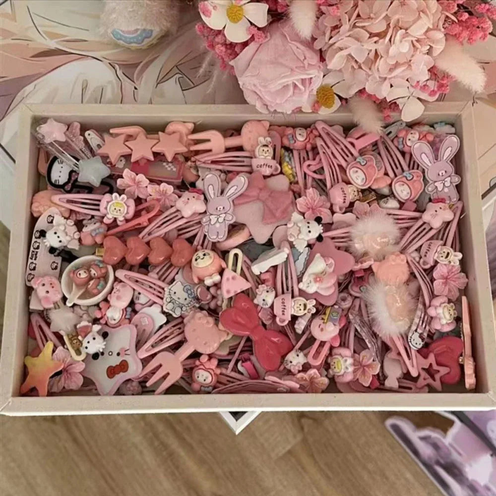 10-50pcs Y2K Hair Clips Set Cute Pink hair accessories Seamless Edge Clip Women Girl Sweet Beauty Hairpin trendy hair clips.