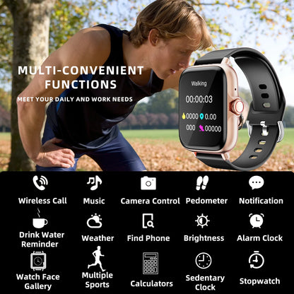 1.83'' Waterproof Smart Watch with Message Answer Call Sleep Monitoring Sports Pedometer Information Alerts For iPhone Android.