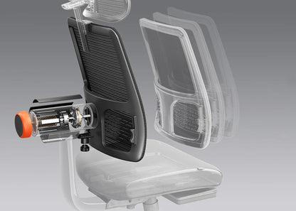 NEWTRAL MagicH-BP Ergonomischer Stuhl mit Fußstütze, automatisch ausgestellte Rückenlehne, adaptive Unterrückenstütze, verstellbare Armlehne, Kopfstütze