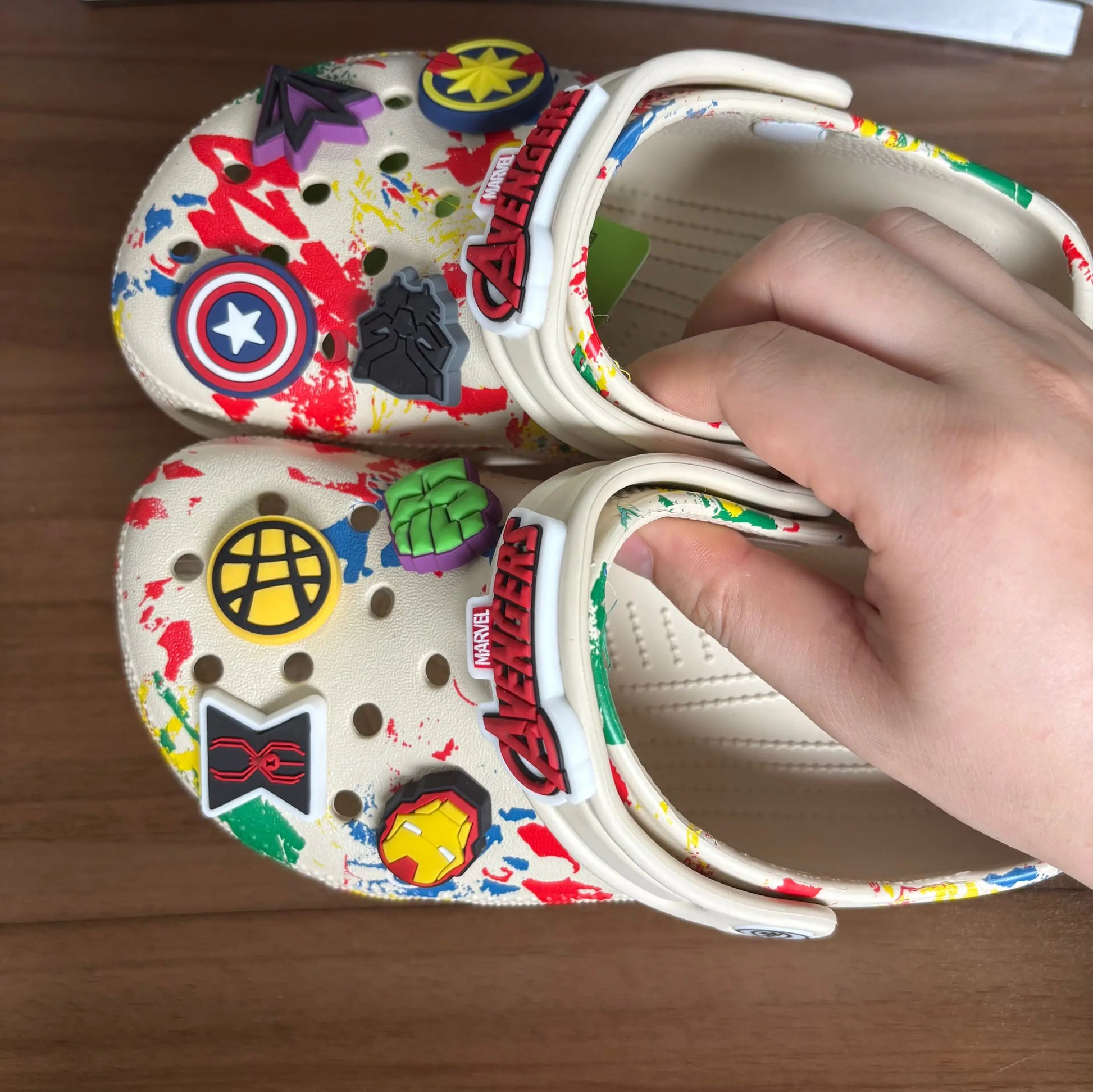 Children Slippers The Avengers Anime Disney Marvel Kawaii Hole Sandals Eva Beach Breathable Shoes Outdoor Non Slip Comfort Gifts.
