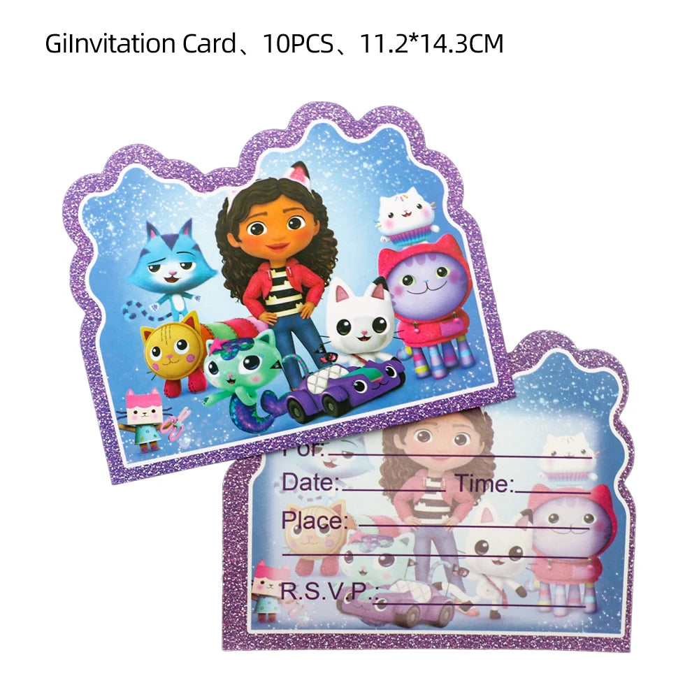 Disney Gabby Puppenhaus Geburtstag Party Dekoration Ballon Servietten Kinder Einweggeschirr Thema Party Supplies Kinder Geschenke