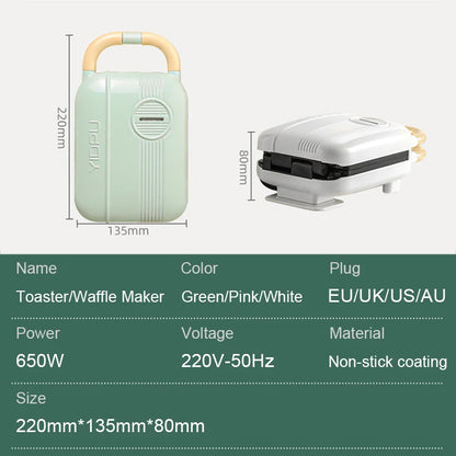 Mini Sandwich Machine Breakfast Maker Multi Cookers Toasters Electric Ovens Hot Plates Bread Pancake Waffle Donuts.