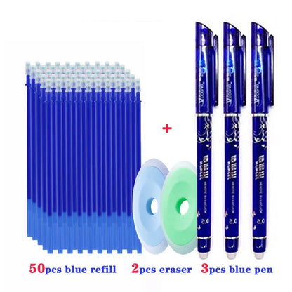 55 teile/los Löschbaren Gel Stift 0,5mm Refill Stange Magische Tinte Löschbaren Stift Waschbar Griff Büro Schule Schriftlich Werkzeuge Kawaii schreibwaren.