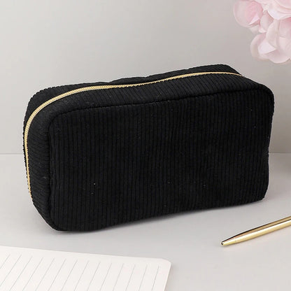 Cord-Federmäppchen, großes Fassungsvermögen, Federmäppchen, Schreibwaren, einfarbig, Trousse, Kawaii, Kalemlik, Schulbedarf, Federmäppchen.