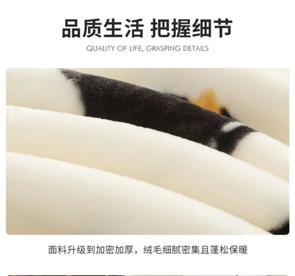 150x200cm  Home Blanket Double Layered Encrypted Plush Fur Coral Fleece Quilt Winter Dormitory Sofa Keep Warm Sheet Bed Cover.