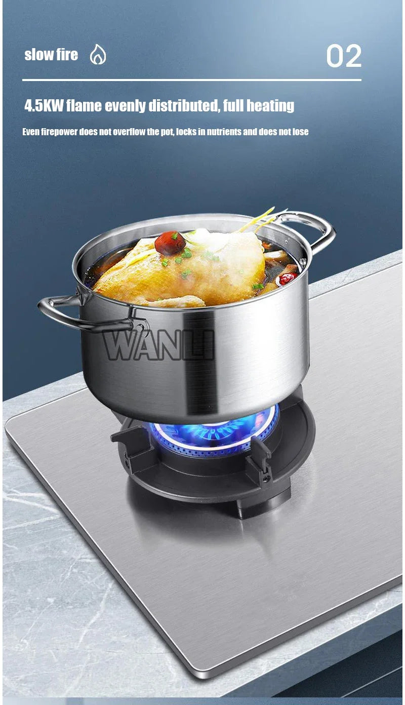 419H Embedded Stainless Steel Gas Stove/  4.8Kw High Firepower Household Stove/Reversible Double Stove Magic Dish Stove.