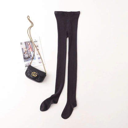 Women's Autumn and Winter Mulberry Silk Blend Tights Slim High Waist Skinny Anti-Hook Thick Warm Leggings Tights Stockings