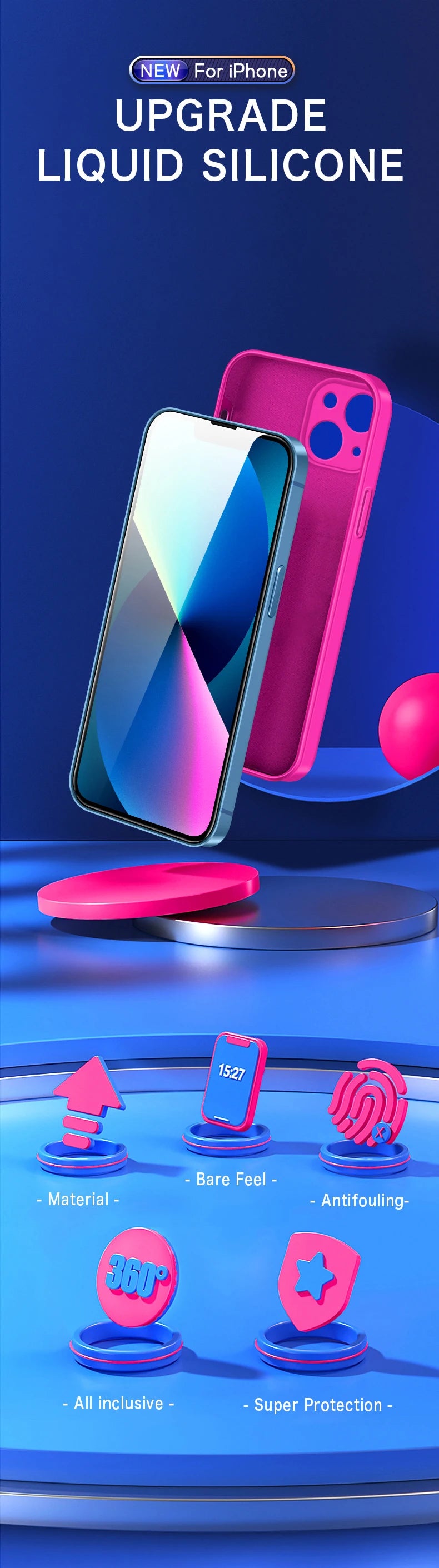 Official Phone Case For IPhone 17 Air 16 15 14 13 11 12 17 Pro Max Plus Silicone Solid Color Fall and Collision Protection Cover.