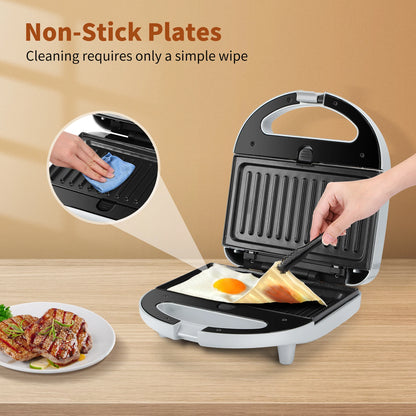 Aigostar Sandwich Maker 3 in 1: Electric Sandwich Maker, Grill and Waffle Maker, 3 Removable Non-Stick and Interchangeable Plates.