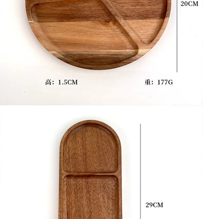 Acacia Wood Japanese Style Plates High Aesthetic Value Plates Creative Home Tableware Plates.