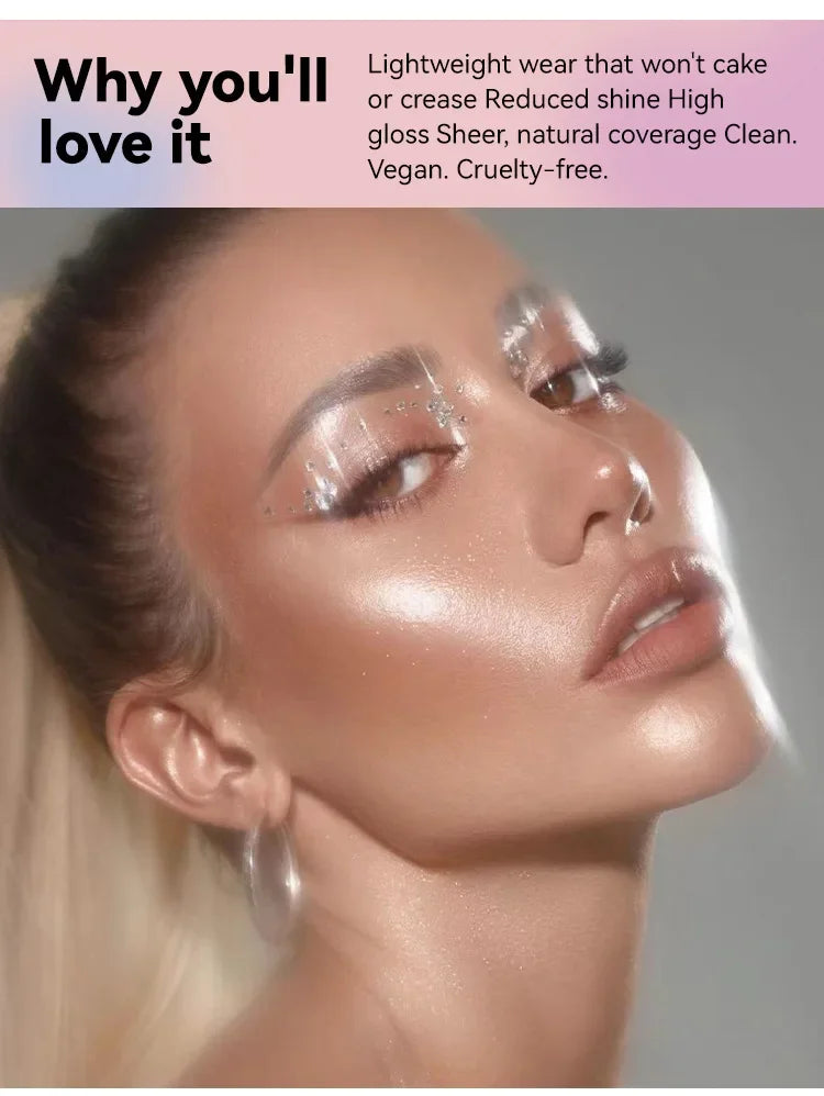 MLSIMLE 4 COLORS Natural Shimmer Pearl Setting Powder Contouring Highlighting Waterproof Sweat-proof Oil-control Makeup Powder.