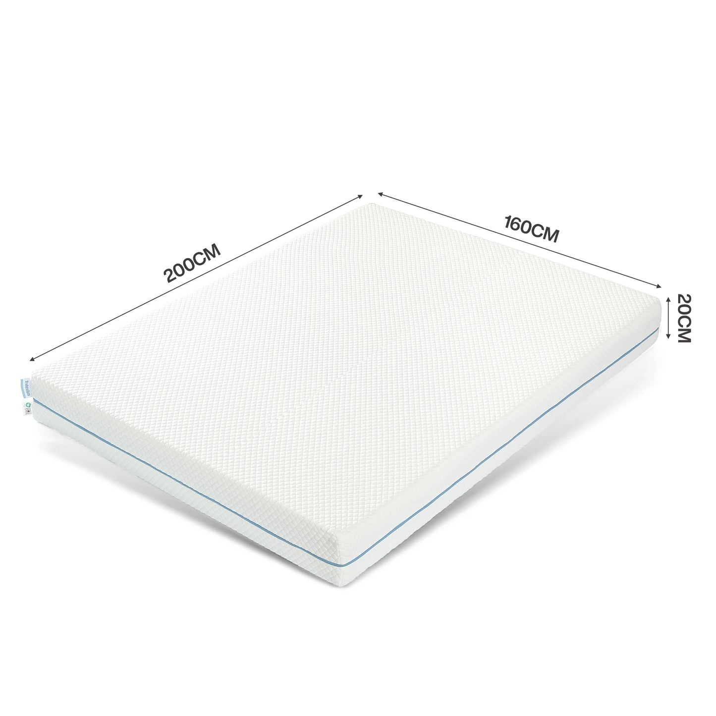 Tribesigns-Matratze, Kalschaummatratze, 160 x 200 cm, mittelfeste 7-Zonen-H3-Matratze mit atmungsaktivem, waschbarem Bezug, 20 cm hoch,