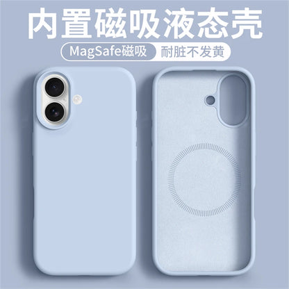 Magnetic Case For iPhone 17 Pro Max 17 Ari MagSafe Luxury Liquid Silicone Comfortable Feel Built in Flocking Protect Cover