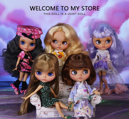 ICY DBS Blyth Doll BJD Joint Body tan Skin Matte Face Set Doll 1/6 30cm Girl Gift Anime SD.