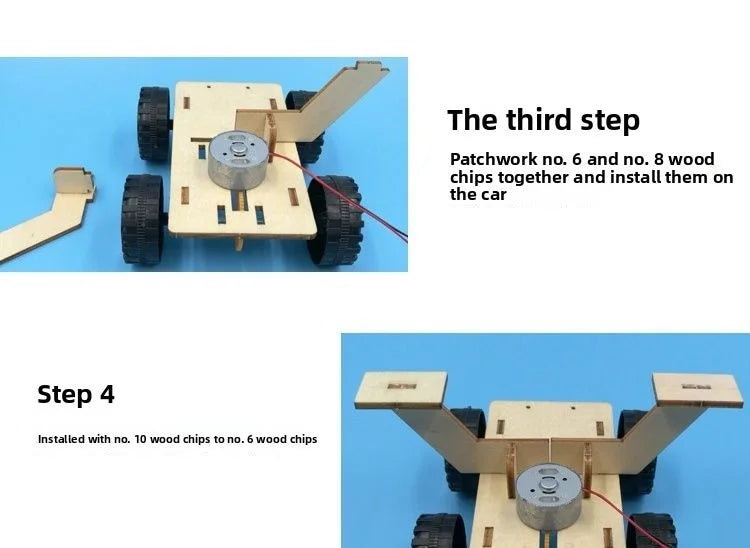 Solar Car Lunar Exploration Vehicle Children's Diy Hand-Assembled Model Diy 3d Wooden Puzzle Science And Education Toys.