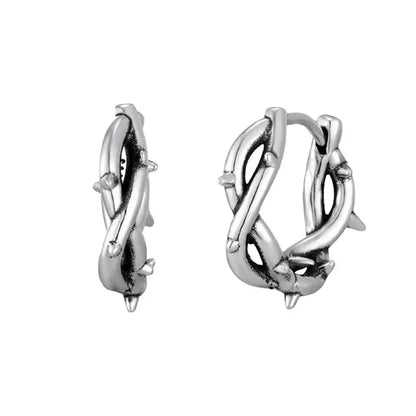 Hiphop Punk Thorn Hoop Earrings for Man Women Classic Piercing Ear Cartilage Tragus Simple Huggie Hoop Rock Jewelry Gift.