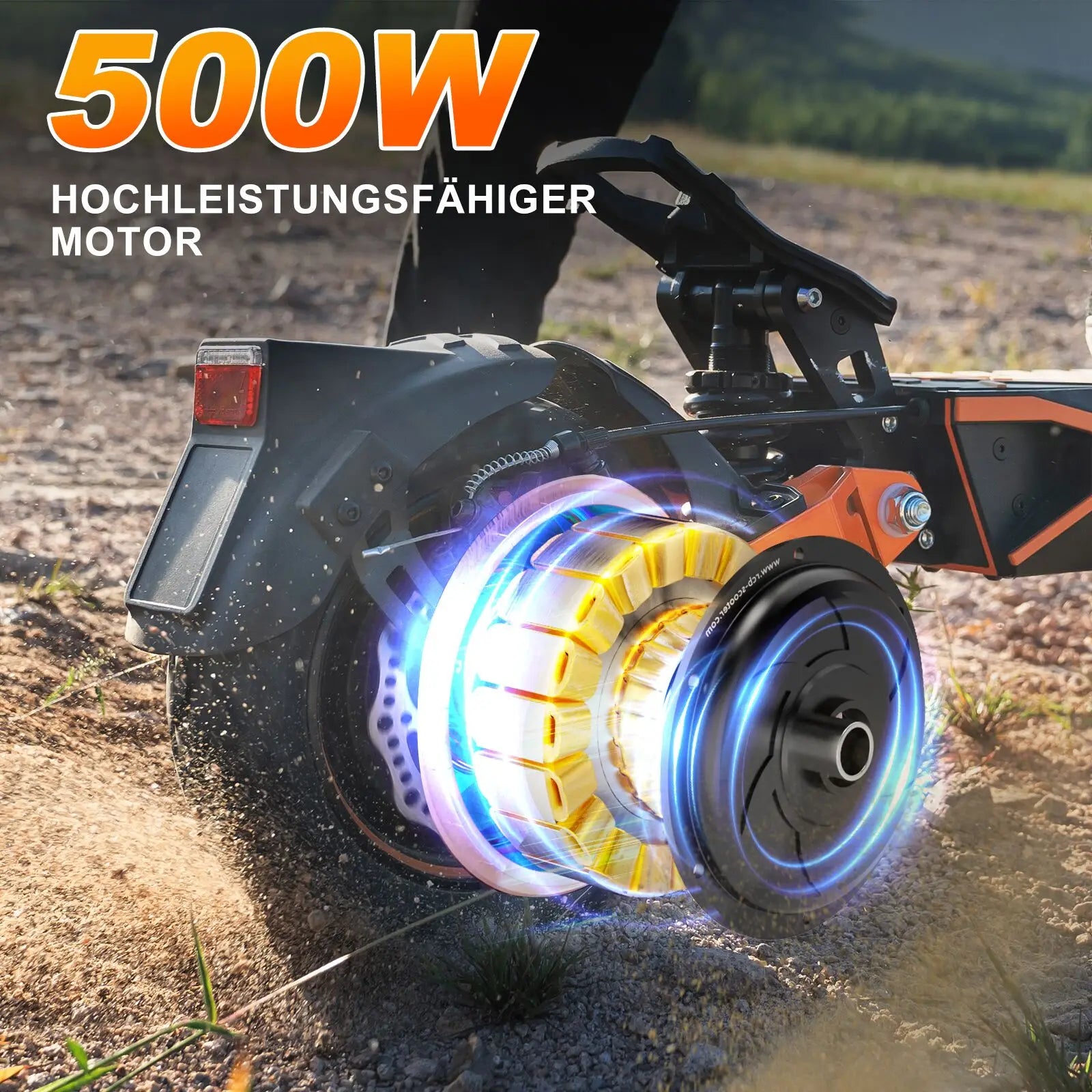 RCB Electric Scooter Adult, D7 ABE,100km Range, 20km/h, 148kg Load - 10" Vacuum Tire, Dual Disc Brake, Waterproof  3-Speed Modes.