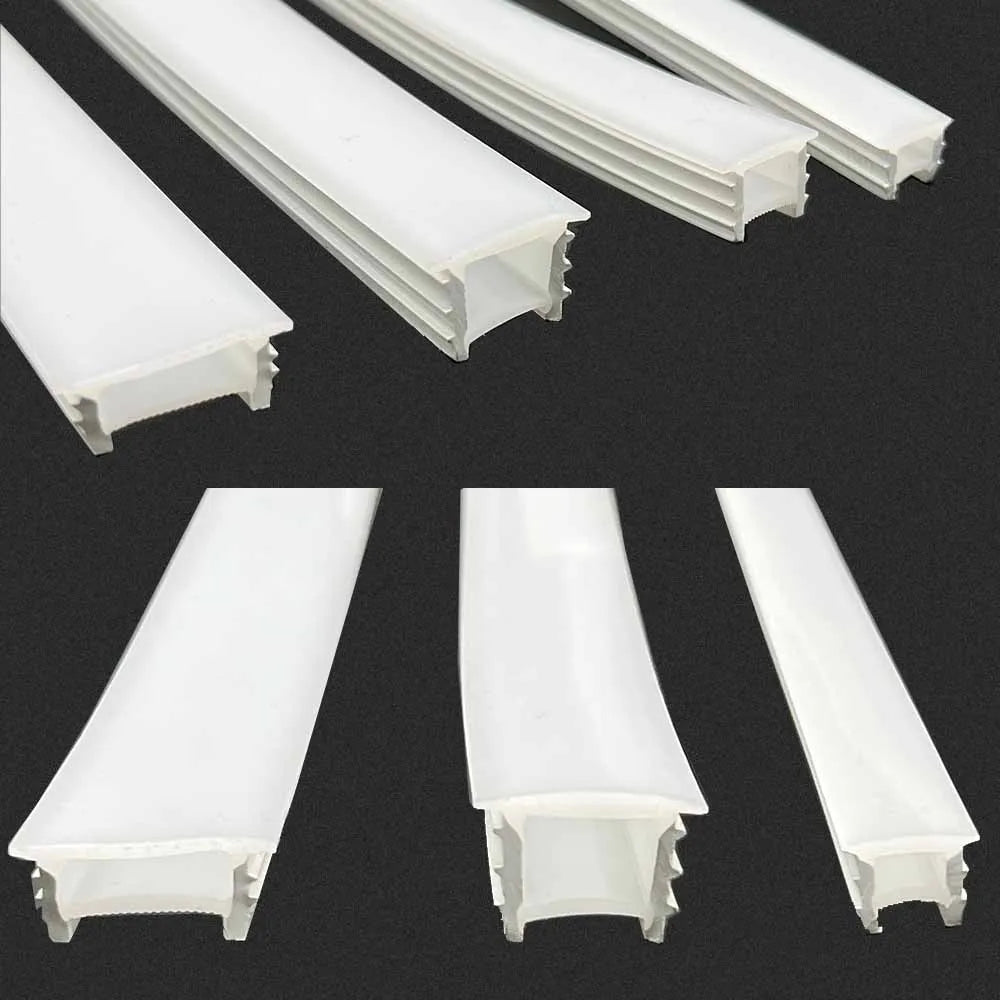 1-5M Recessed White Silicone Tube Border Led Neon Flexible Channel Holder Easy Install Waterproof Dustproof DIY Special-shaped.