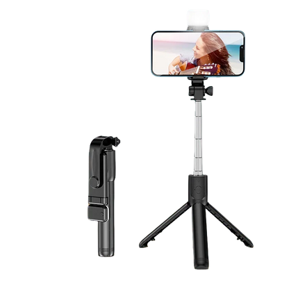 Cell Phone Selfie Stick Tripod Blue-tooth Remote Wireless Selfi Stick Phone Holder Stand with Beauty Fill Light for Phone