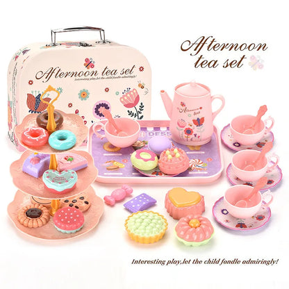 DIY Simulation Tea Food Cake Set Play House Kitchen Afternoon Tea Game Toys Gifts Pretend Play Toy For Children Kids Girls Gift.