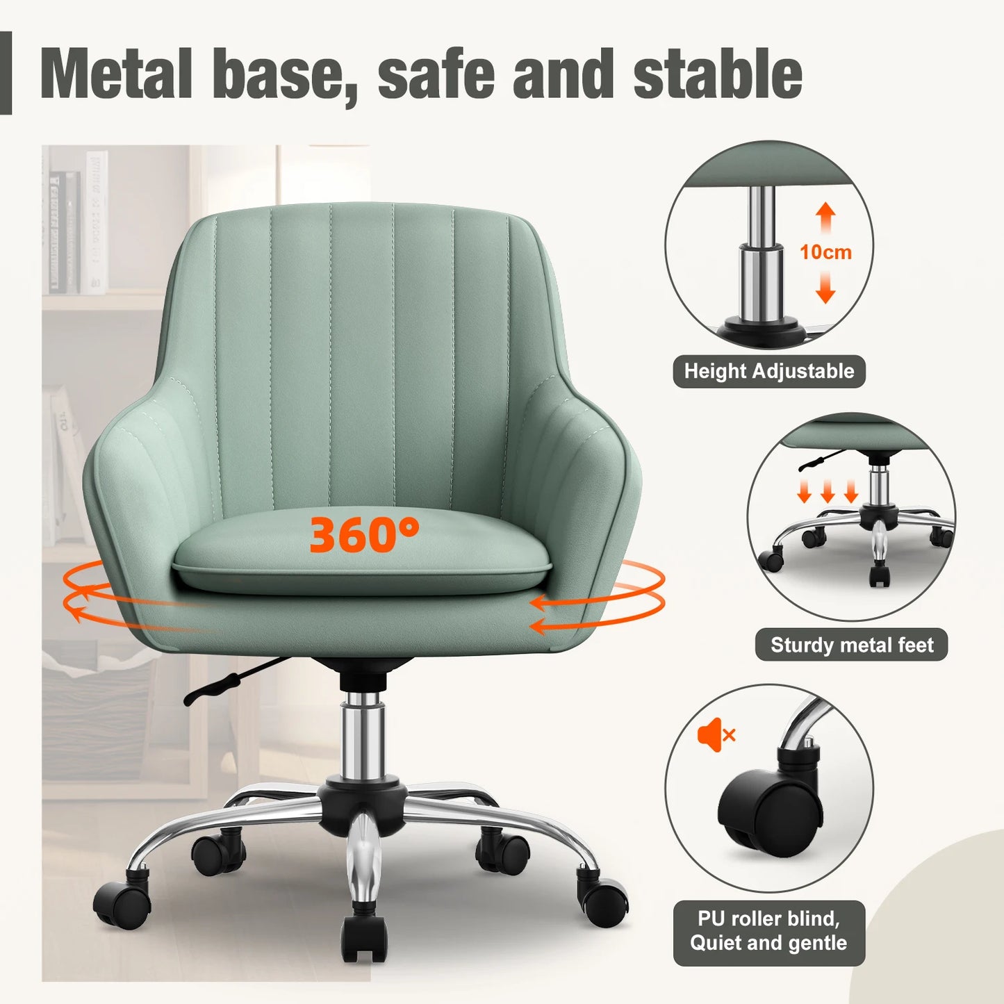 Daccormax Ergonomischer Bürostuhl – verstellbarer Netz-Computertischstuhl, drehbare Räder, bequemer Arbeitsstuhl für zu Hause