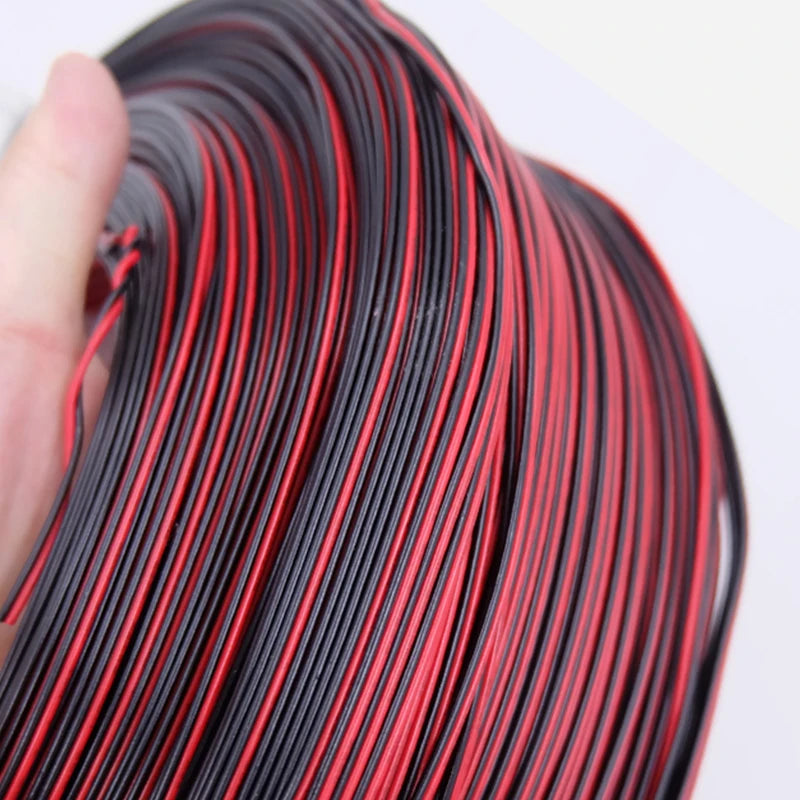 2 Pin Wire Electric Copper Cable 28 26 24 22 20 18 16 AWG LED Strip Lamp Lighting Cable PVC Extend Cord White Black Red UL2468