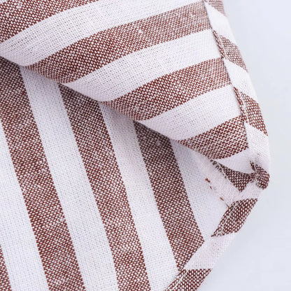 Summer Women's Curled Wide Sleeves Linen Blended Striped Asymmetric Casual Shirt Versatile Collar Linen Blended Printed Shirt.