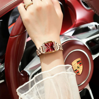 POEDAGAR Diamond Luxury Watch For Woman High Quality Waterproof Date Ladies Quartz Watch Stainless Steel Women Watches Reloj+Box.