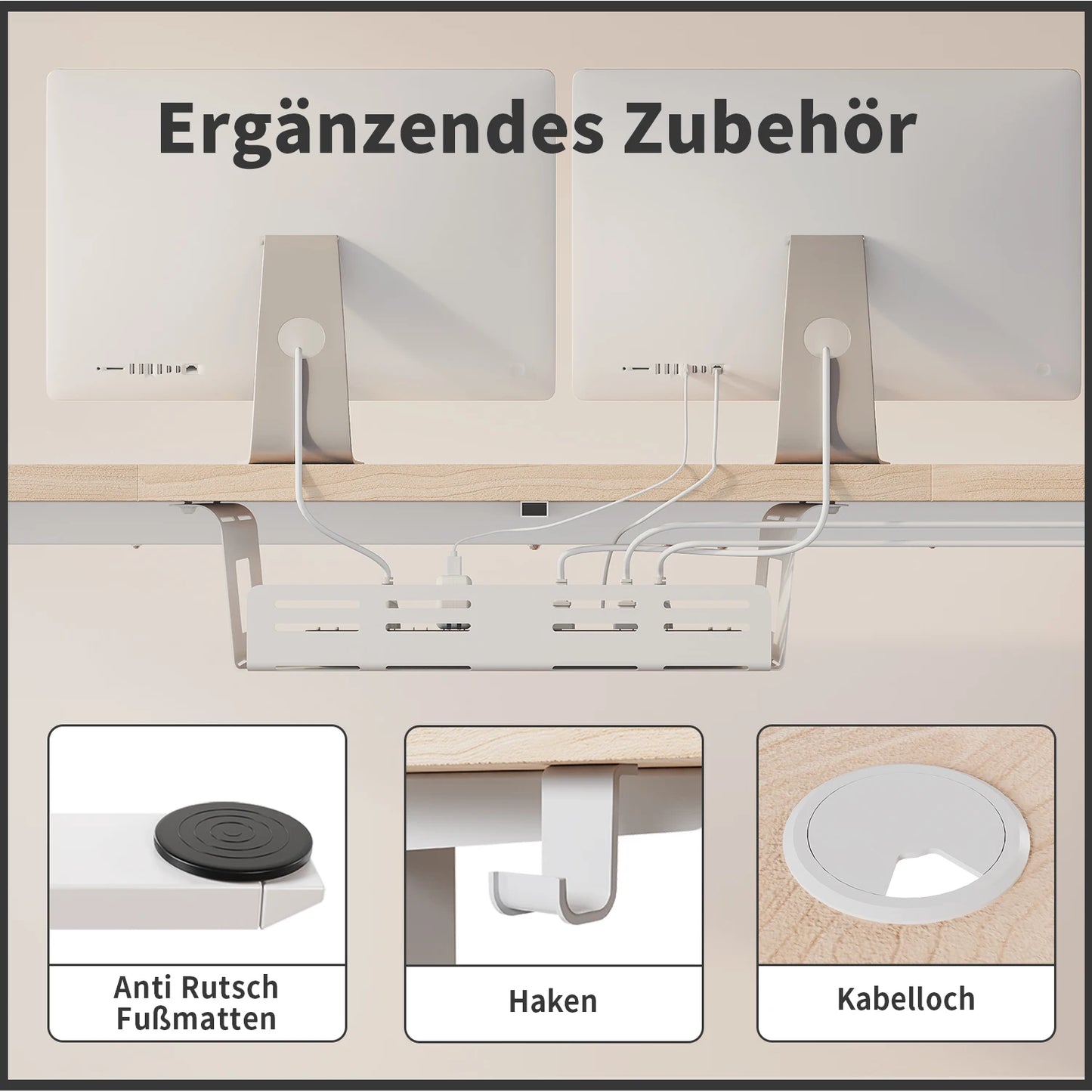 Devoko Höhenverstellbarer Schreibtisch Elektrischer mit Tischplatte 140x60cm Höhenverstellbarer Tisch Stehschreibtisch
